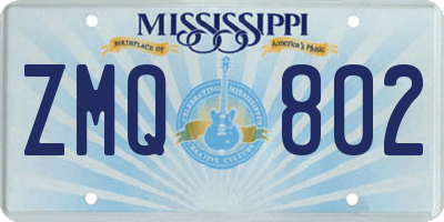 MS license plate ZMQ802