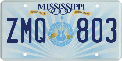 MS license plate ZMQ803