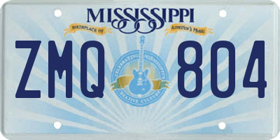 MS license plate ZMQ804