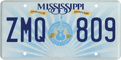 MS license plate ZMQ809