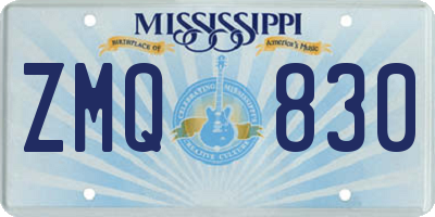 MS license plate ZMQ830