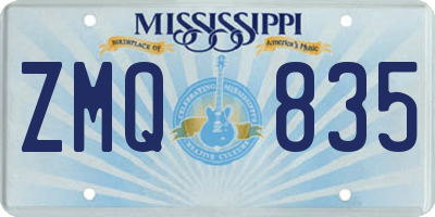 MS license plate ZMQ835