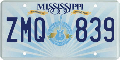 MS license plate ZMQ839
