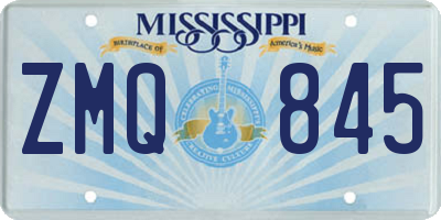 MS license plate ZMQ845