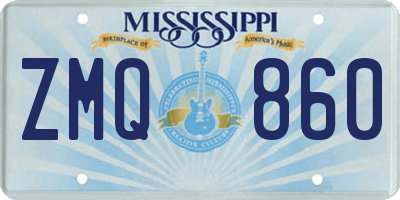MS license plate ZMQ860