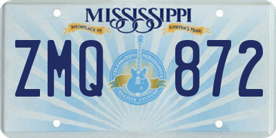 MS license plate ZMQ872