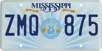 MS license plate ZMQ875