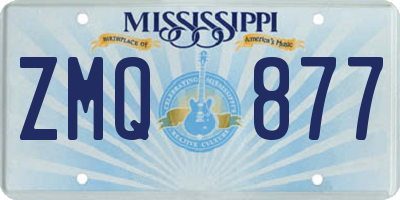 MS license plate ZMQ877
