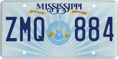 MS license plate ZMQ884