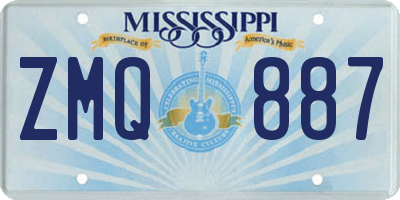 MS license plate ZMQ887