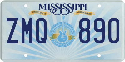 MS license plate ZMQ890