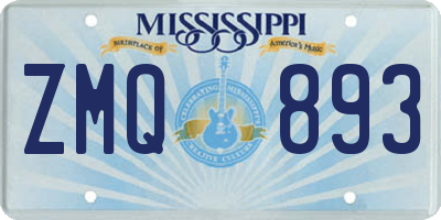 MS license plate ZMQ893