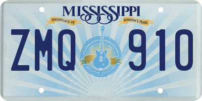 MS license plate ZMQ910
