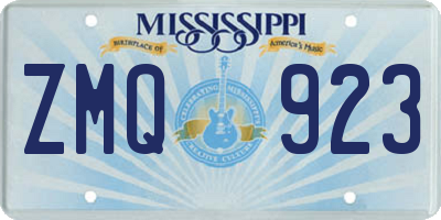 MS license plate ZMQ923