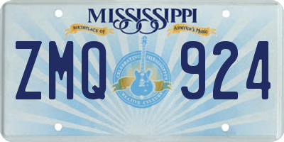 MS license plate ZMQ924
