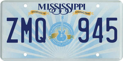MS license plate ZMQ945
