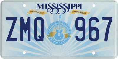 MS license plate ZMQ967