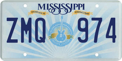 MS license plate ZMQ974