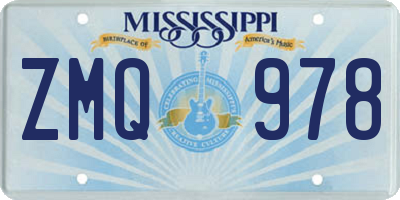 MS license plate ZMQ978