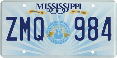 MS license plate ZMQ984