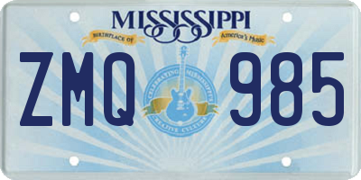 MS license plate ZMQ985