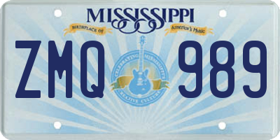 MS license plate ZMQ989