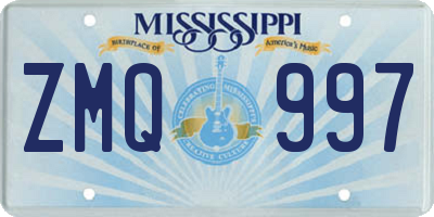 MS license plate ZMQ997