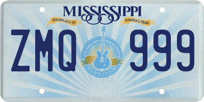 MS license plate ZMQ999