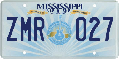 MS license plate ZMR027