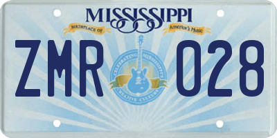 MS license plate ZMR028