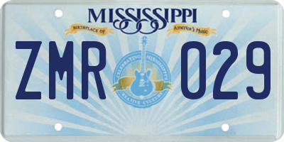 MS license plate ZMR029