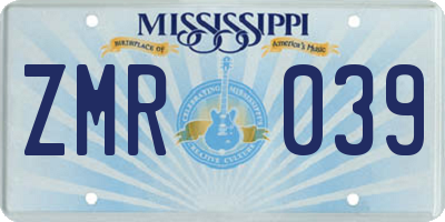 MS license plate ZMR039