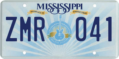 MS license plate ZMR041