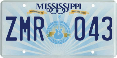 MS license plate ZMR043