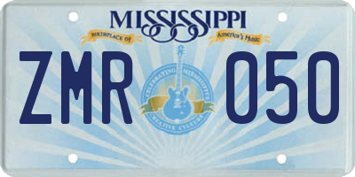 MS license plate ZMR050