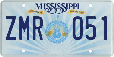 MS license plate ZMR051