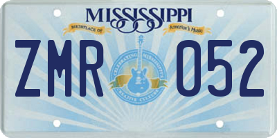 MS license plate ZMR052