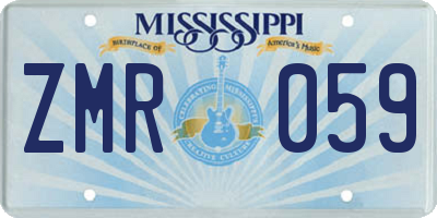 MS license plate ZMR059