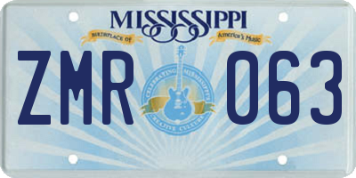 MS license plate ZMR063