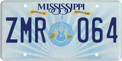 MS license plate ZMR064