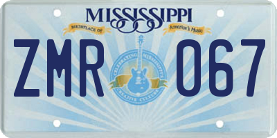 MS license plate ZMR067