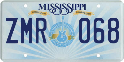 MS license plate ZMR068