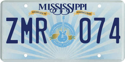 MS license plate ZMR074