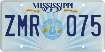 MS license plate ZMR075