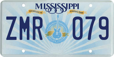 MS license plate ZMR079