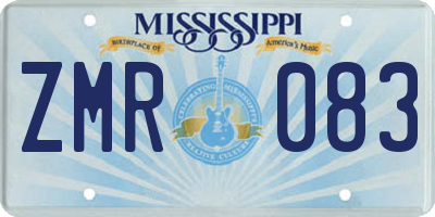 MS license plate ZMR083