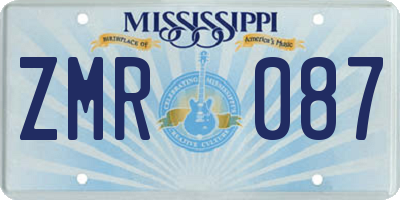 MS license plate ZMR087