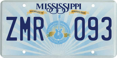 MS license plate ZMR093
