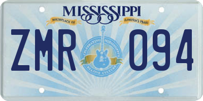 MS license plate ZMR094