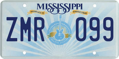 MS license plate ZMR099